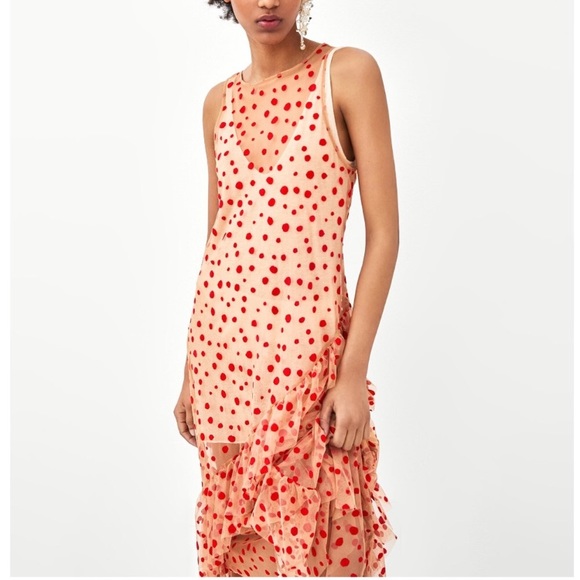Blogger Fav Zara Sheer Red Dot Dress! - Picture 2 of 16
